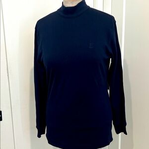 Escada Sport 💯% Baumwolle Cotton Mock Neck Navy Long Sleeve |Size Medium